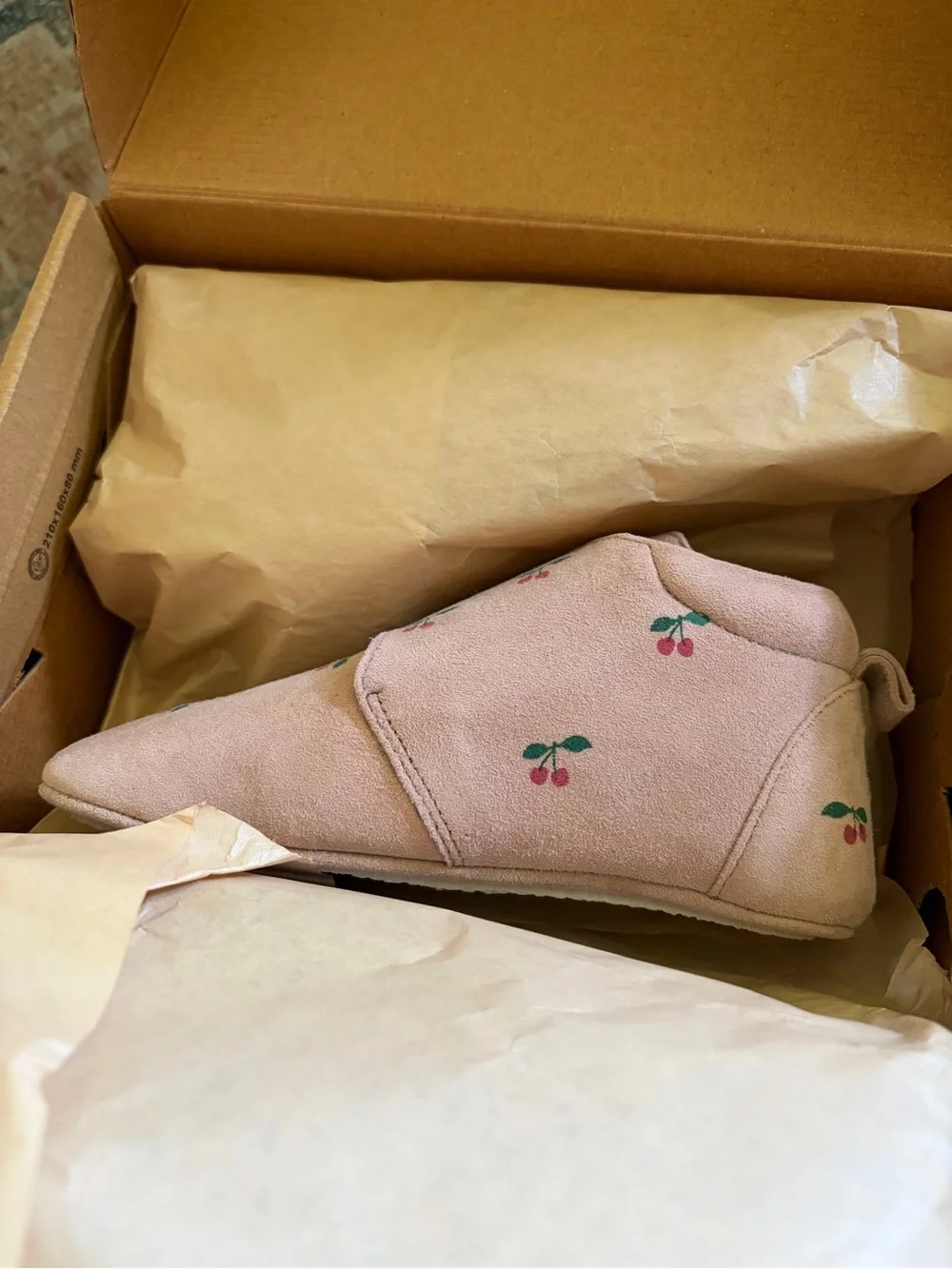 NIB Konges Sløjd Mamour Suede Booties Cherry Print Euro 27, US 10